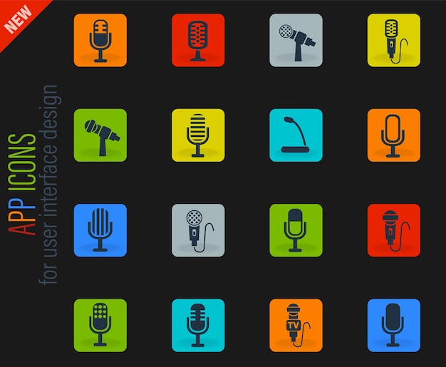 Microphone icon set