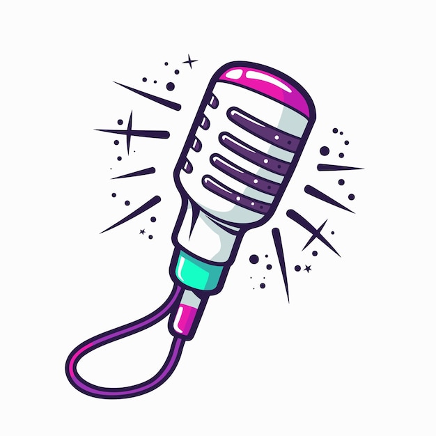 Vector microphone icon simple flat vector illustration