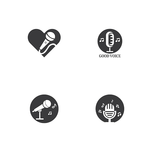 Microphone Icon vector Design Template