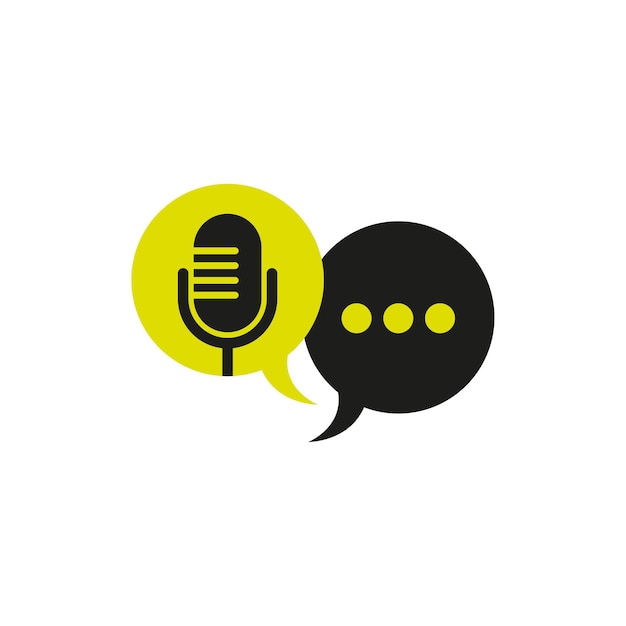 microphone in a message. Speaker icon. Communication concept. social media template.