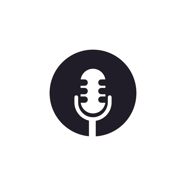 Microphone Mic Icon for Podcast Radio Broadcast for Entertainment Comedian or Sing Logo Vector