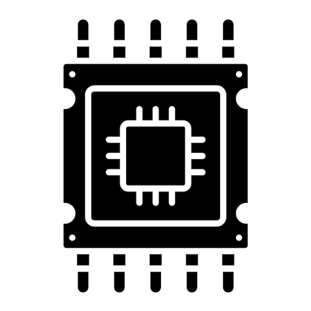 Microprocessor Vector Illustration Style