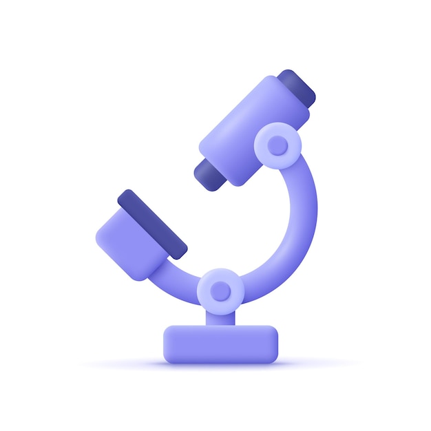 Microscope Chemistry pharmaceuticals microbiology science exploration symbol 3d vector icon Cartoon minimal style