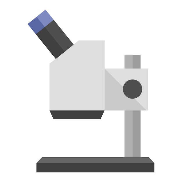 Microscope icon in flat color style