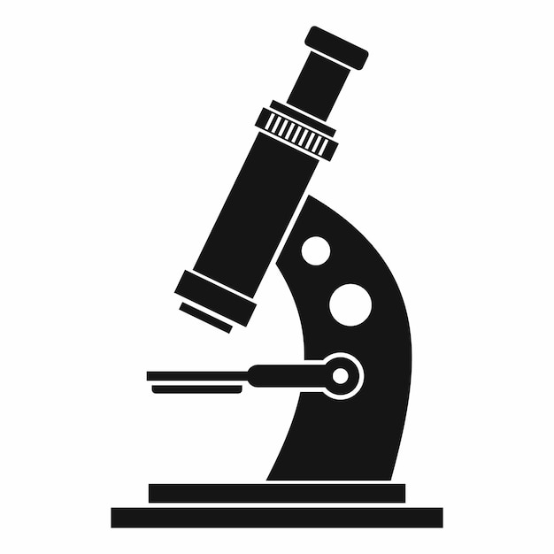 Microscope icon in simple style isolated vector illustration