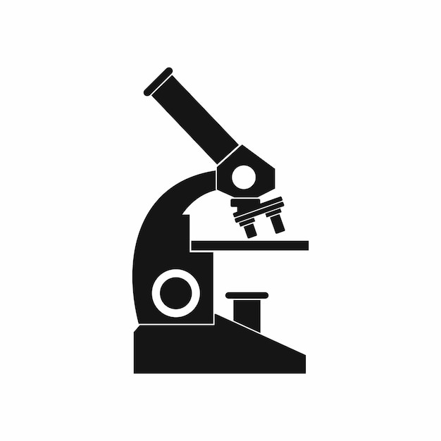 Microscope icon in simple style on a white background