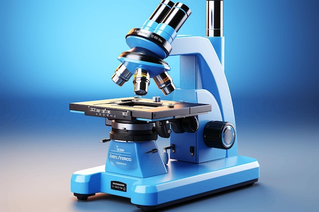 Microscope isolated white background 3d illustration