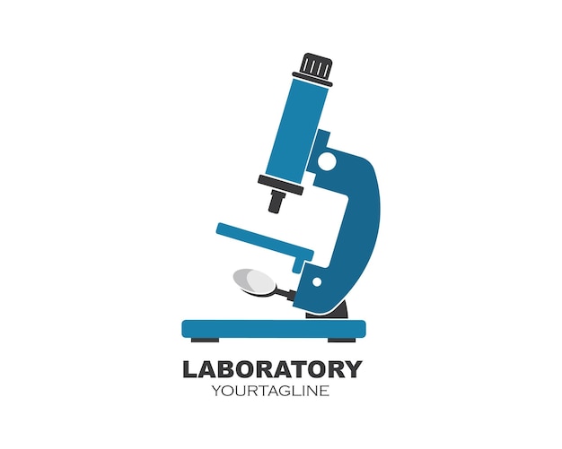 Microscope logo icon vector illustration design template