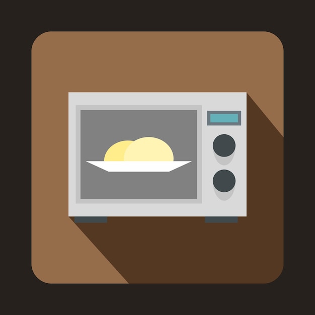 Microwave icon in flat style with long shadow Home appliances symbol