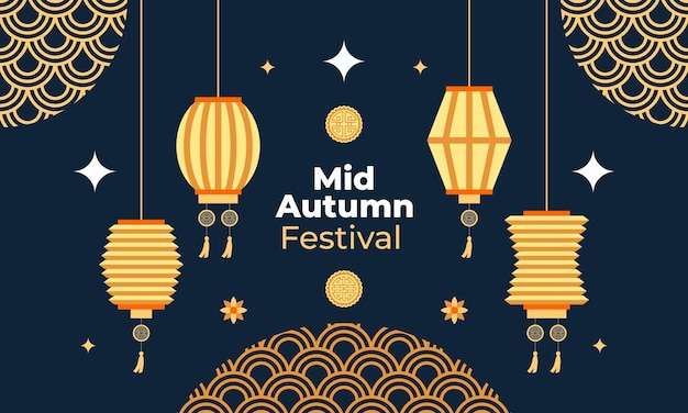 Vector mid autumn festival celebration illustration