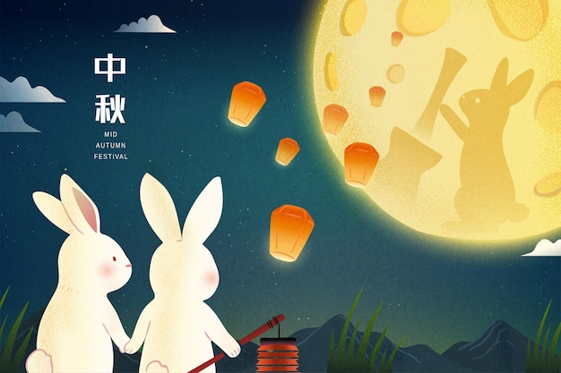 Mid autumn festival greeting poster