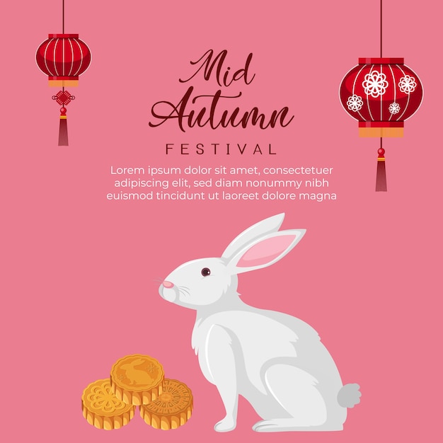 Mid Autumn Festival Social Media Template For Instagram Post Feed Banner