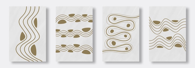 Mid Century Abstract Beige Line Printable Wall Art