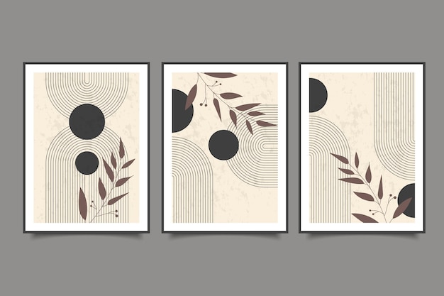 mid century boho modern aesthetic in vintage for wall art collection