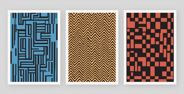 Mid Century Modern Geometric Line Art Pattern