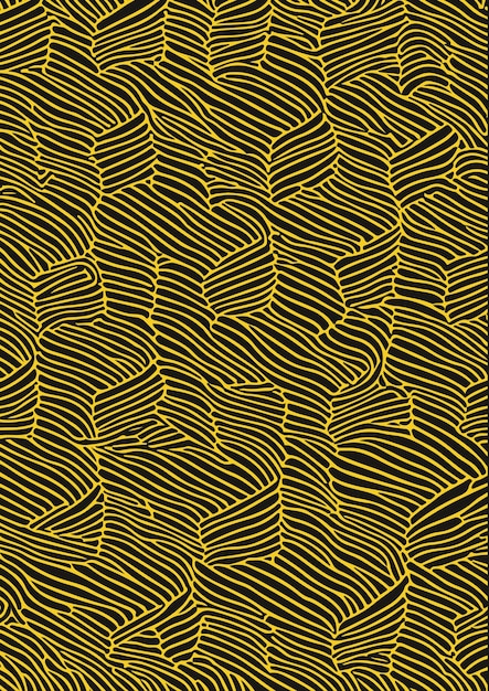 Mid Century Modern Minimalist Wavy Line Art Pattern