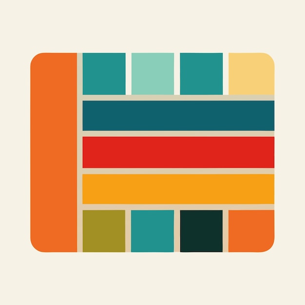 Vector mid century modern retro color palette template