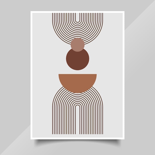 mid century modern shapes wall art design