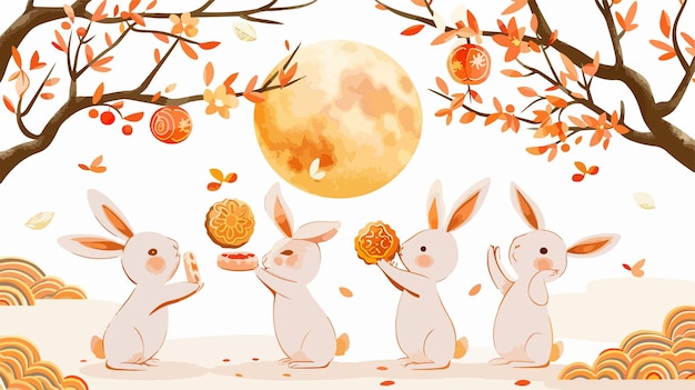 MidAutumn Festival Cartoon Style Illustration