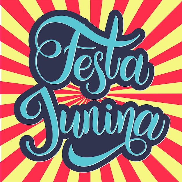 Midsummer lettering. Festa Junina Brazil Festival. Elements for invitations, posters greeting cards