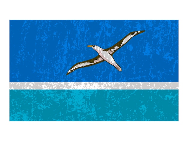 Midway Atoll grunge flag official colors and proportion Vector illustration