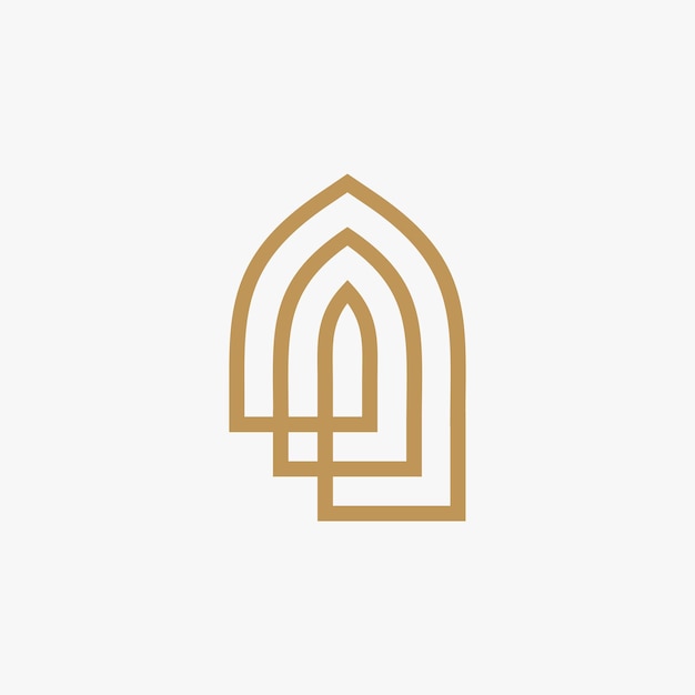 Mihrab niche arch door logo vector icon illustration