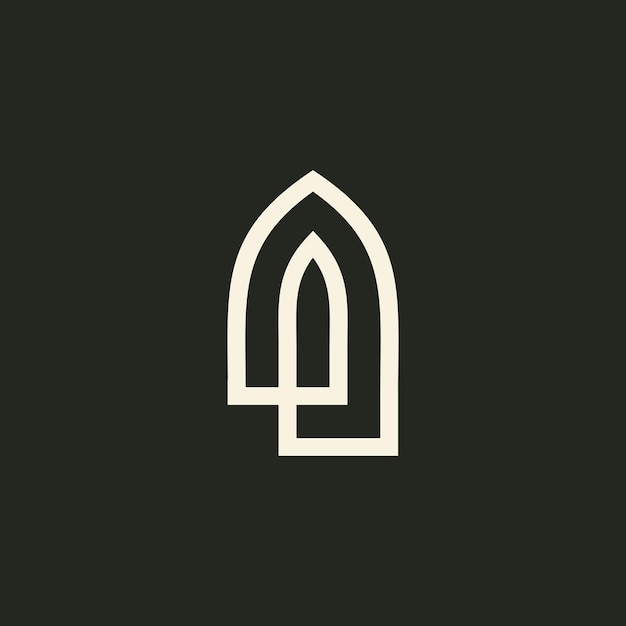 Mihrab niche arch door logo vector icon illustration