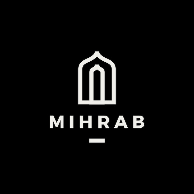 Mihrab niche arch door logo vector icon illustration