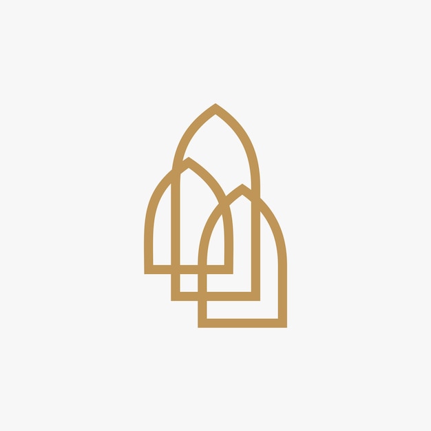 Mihrab niche arch door logo vector icon illustration