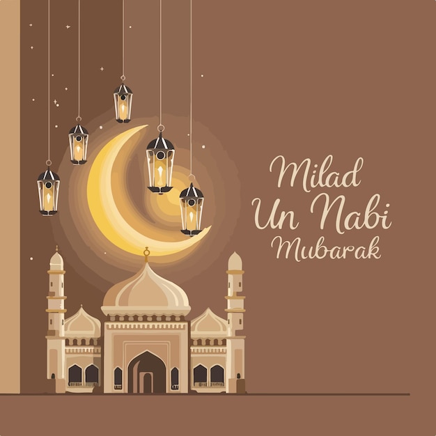 Milan un Nabi mubarak islamic religious illustration celebration background