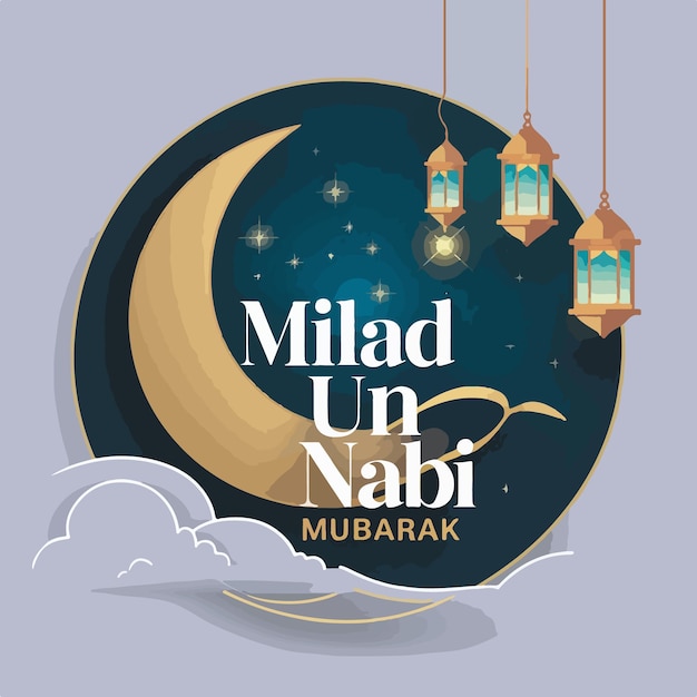 Milan un Nabi mubarak islamic religious illustration celebration background