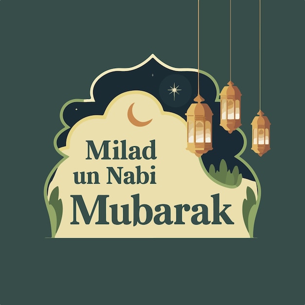 Milan un Nabi mubarak islamic religious illustration celebration background