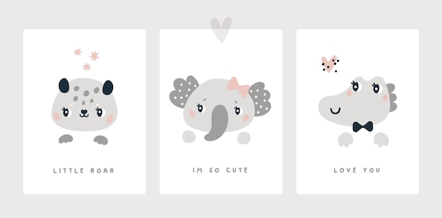 milestone card for newborn boy or girl baby shower animals print Leopard elephant crocodile