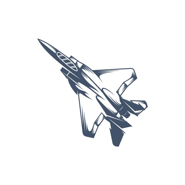 Vector military aircraft vector illustration design fighter jets logo design template