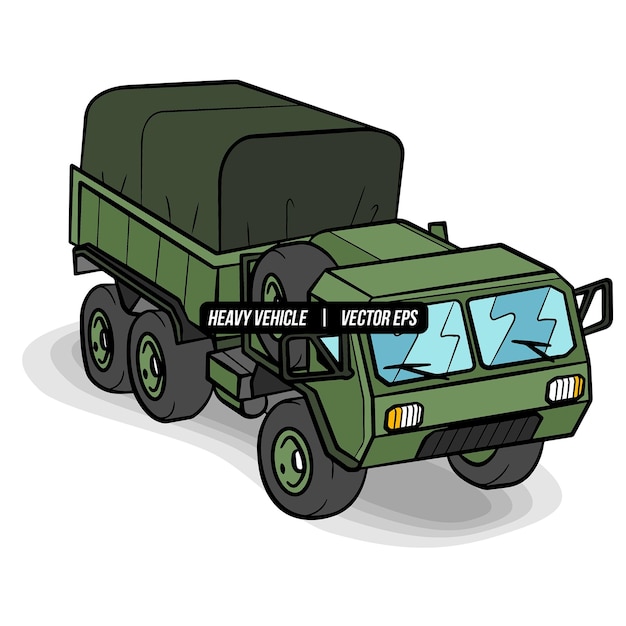 Military Army Truck Lorry Heavy Vehicle Transportation Illustration