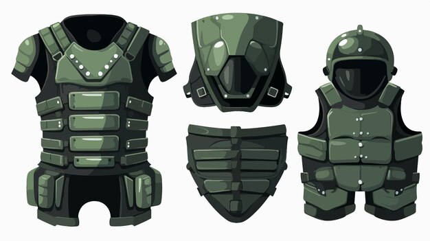 Vector military body armor vest for soldier protection