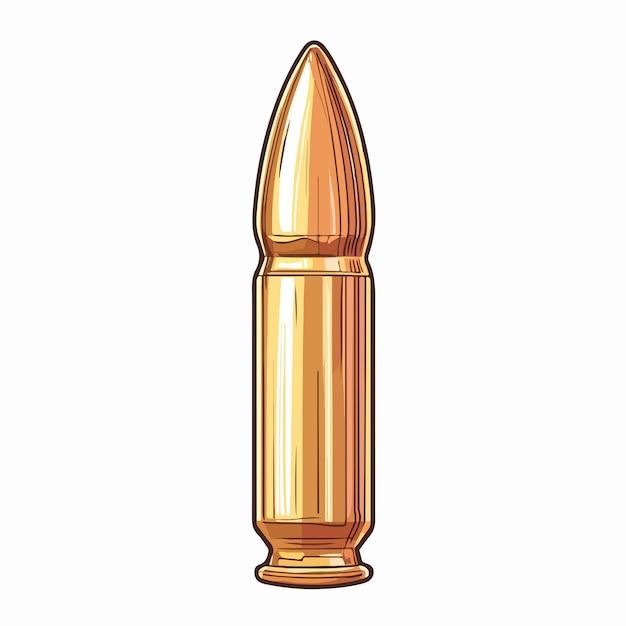 Vector military bullet icon for weapon ammo sign vector illustration