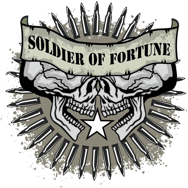 military emblem with skullgrunge vintage design t shirts