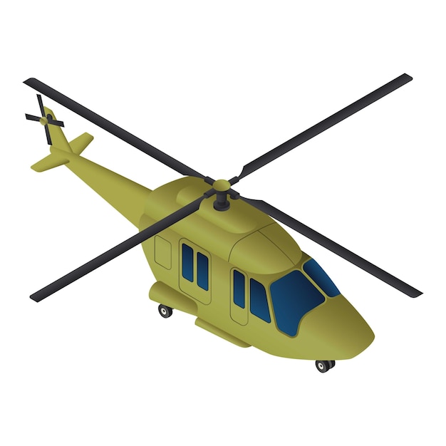 Military helicopter icon Isometric of military helicopter vector icon for web design isolated on white background