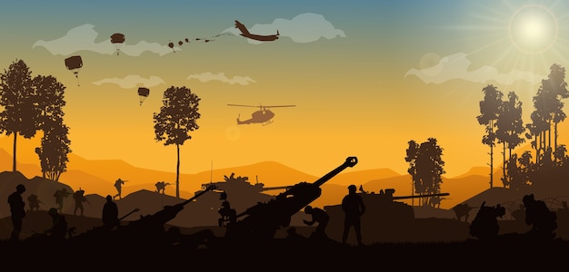 Military  illustration, Army background.