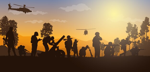 Vector military  illustration, army background.