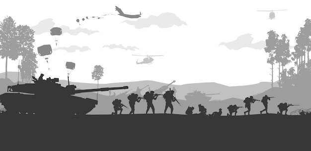 Military  illustration, Army background.