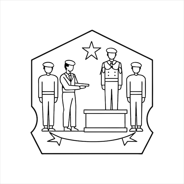 Vector military line art