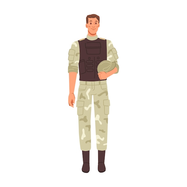 Military man wearing uniform vector