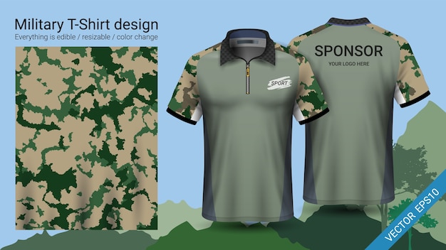 Military polo t-shirt design