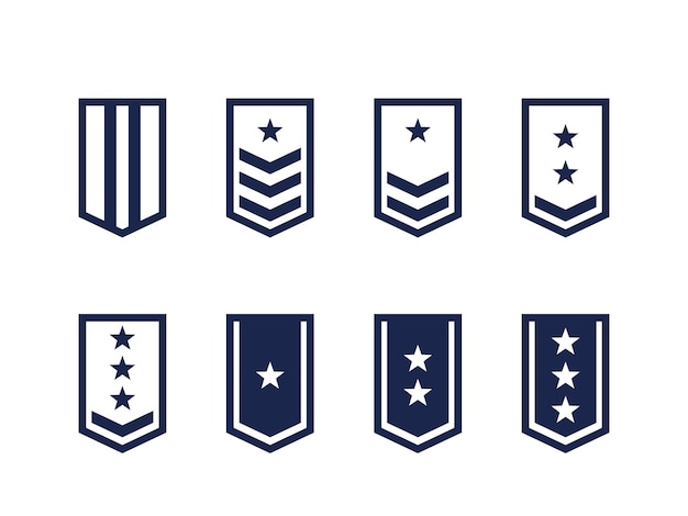 Military ranks or army epaulettes vector