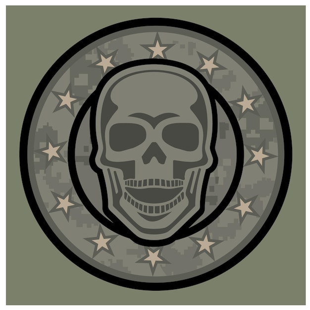 military sign with skull, grunge vintage design t shirts