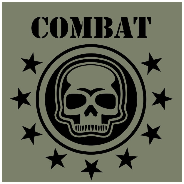 military sign with skull, grunge vintage design t shirts