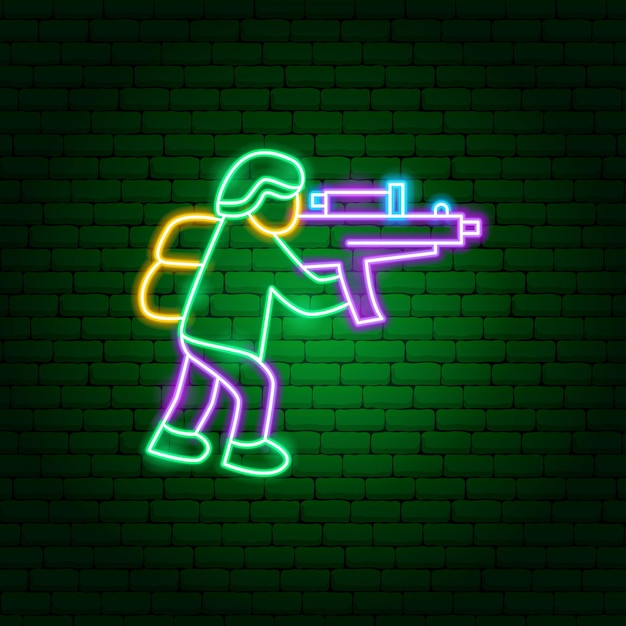 Military Soldier Neon Sign