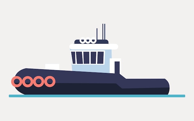 Military submarine Flat design Vector